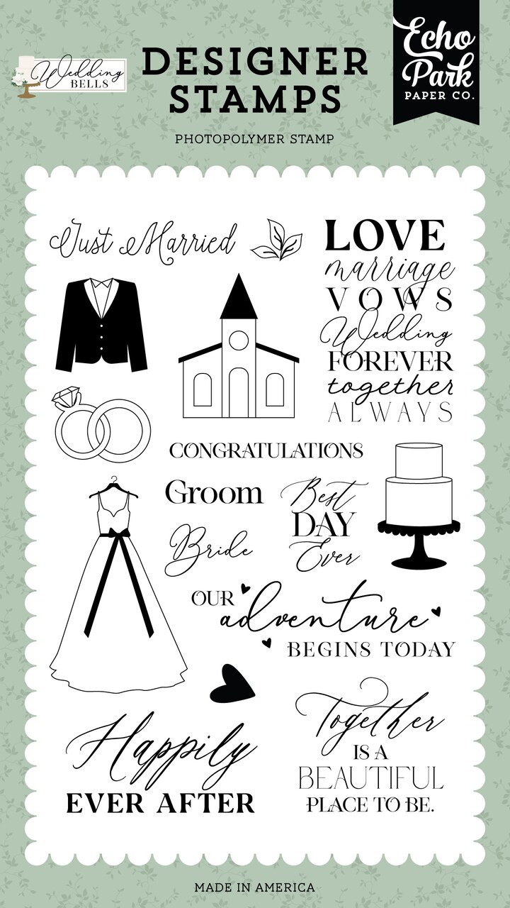 Echo Park Stamps-Happily Ever After, Wedding Bells